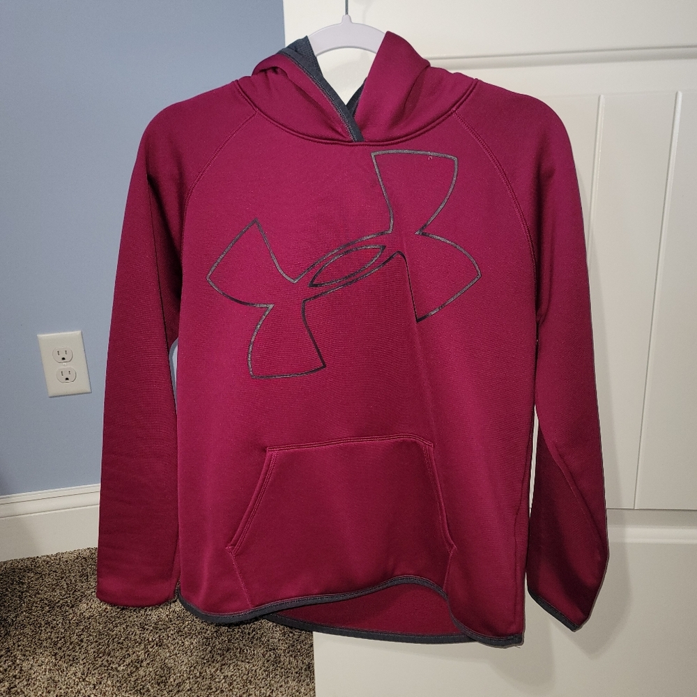 Womens small Under Armour hoodie maroon/gray